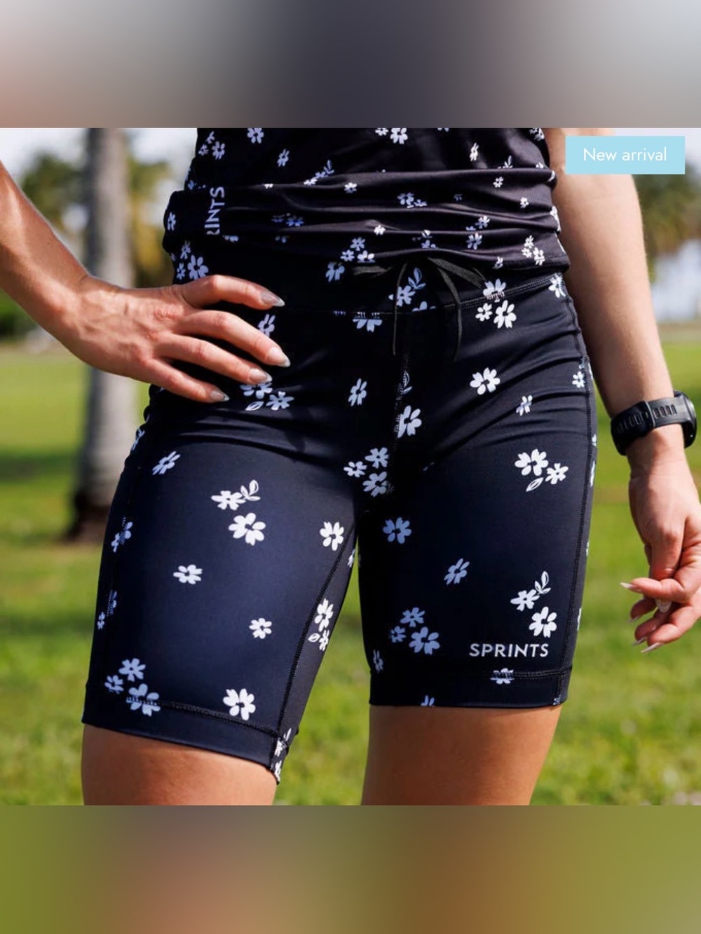 Womens Flexion 8" Compression Short - Florid Declamation - XS